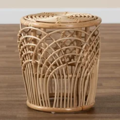 Kirkland's Home Natural Boho Rattan Weave Accent Table- Accent & End Tables