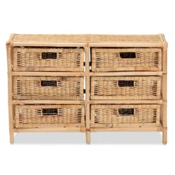 Kirkland's Home Natural Boho Rattan Weave Storage Cabinet- Cabinets & Sideboards