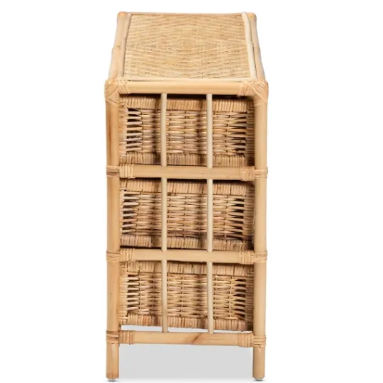 Kirkland's Home Natural Boho Rattan Weave Storage Cabinet- Cabinets & Sideboards