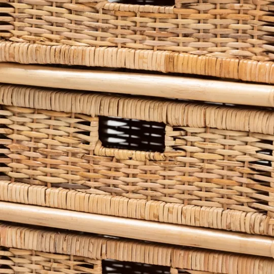Kirkland's Home Natural Boho Rattan Weave Storage Cabinet- Cabinets & Sideboards