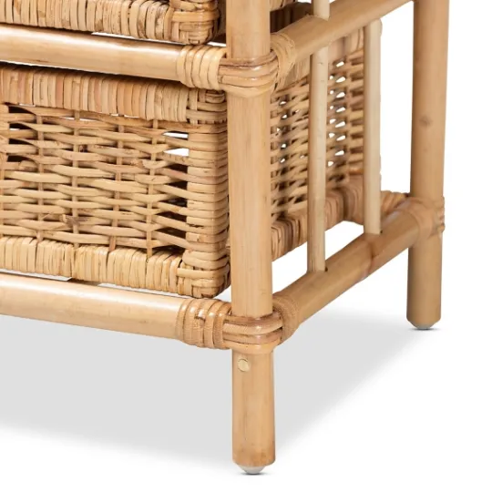 Kirkland's Home Natural Boho Rattan Weave Storage Cabinet- Cabinets & Sideboards