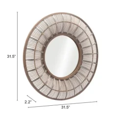 Kirkland's Home Natural Bone Safari Framed Mirror- Framed Mirrors