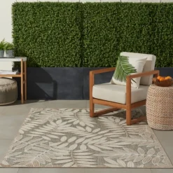 Kirkland's Home Natural Botanical Outdoor Area Rug, 6X9- Outdoor Rugs