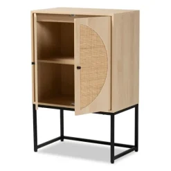Kirkland's Home Natural Cane And Wood 2-Door Cabinet- Cabinets & Sideboards