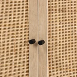 Kirkland's Home Natural Cane And Wood 2-Door Cabinet- Cabinets & Sideboards