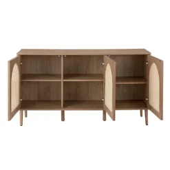 Kirkland's Home Natural Cane Wood Arched Sideboard Cabinet- Cabinets & Sideboards