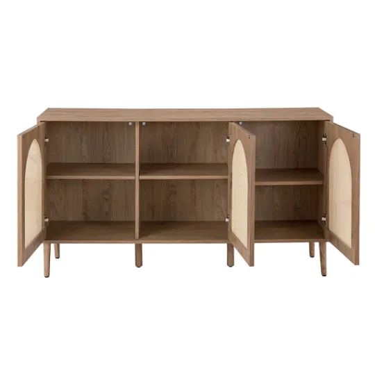 Kirkland's Home Natural Cane Wood Arched Sideboard Cabinet- Cabinets & Sideboards