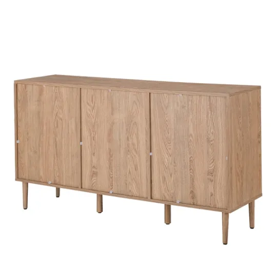 Kirkland's Home Natural Cane Wood Arched Sideboard Cabinet- Cabinets & Sideboards