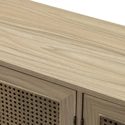 Kirkland's Home Natural Cane Wood Storage Media Cabinet- Cabinets & Sideboards