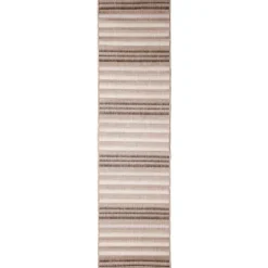 Kirkland's Home Natural Canva Striped Outdoor Runner- Outdoor Rugs