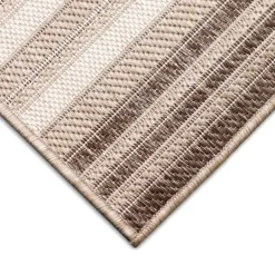 Kirkland's Home Natural Canva Striped Outdoor Runner- Outdoor Rugs