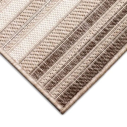 Kirkland's Home Natural Canva Striped Outdoor Area Rug, 4X7- Outdoor Rugs