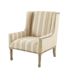 Kirkland's Home Natural Cara Stripe Accent Chair- Accent Chairs