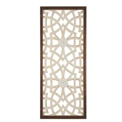 Kirkland's Home Natural Carved Damask Wooden Wall Plaque- Wall Plaques