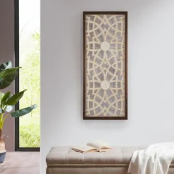 Kirkland's Home Natural Carved Damask Wooden Wall Plaque- Wall Plaques
