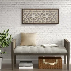 Kirkland's Home Natural Carved Damask Wooden Wall Plaque- Wall Plaques