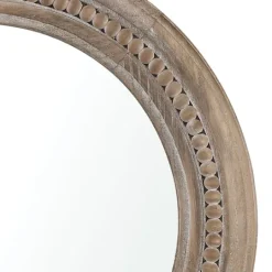 Kirkland's Home Natural Carved Driftwood Round Wall Mirror- Decorative Mirrors