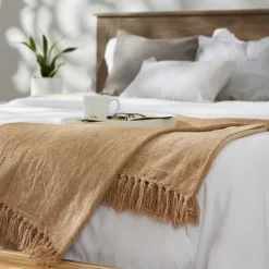 Kirkland's Home Natural Chenille Fringe Throw- Blankets & Throws