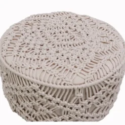 Kirkland's Home Natural Crochet Stool- Benches & Ottomans