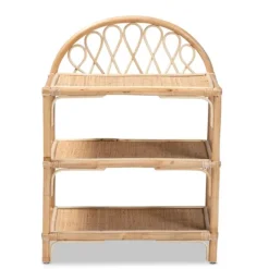 Kirkland's Home Natural Curled Rattan 3-Tiered Bookcase- Bookshelves