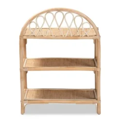 Kirkland's Home Natural Curled Rattan 3-Tiered Bookcase- Bookshelves