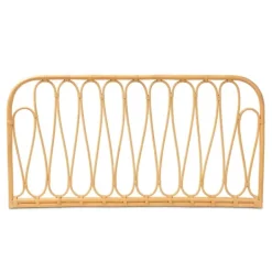 Kirkland's Home Natural Curved Rat Wall Mounted Queen Headboard- Beds & Headboards