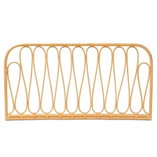 Kirkland's Home Natural Curved Rat Wall Mounted Queen Headboard- Beds & Headboards