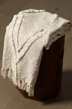 Kirkland's Home Natural Diamond Cotton Blanket- Blankets & Throws