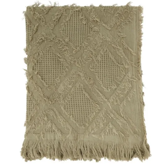 Kirkland's Home Natural Diamond Pattern Throw Blanket- Blankets & Throws