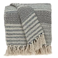 Kirkland's Home Natural Diamond Wool Handloomed Tassel Throw- Blankets & Throws