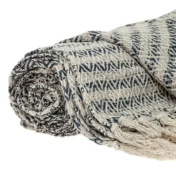 Kirkland's Home Natural Diamond Wool Handloomed Tassel Throw- Blankets & Throws