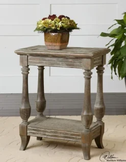 Kirkland's Home Natural Distressed Birch Wood Accent Table- Accent & End Tables