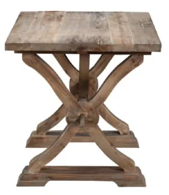 Kirkland's Home Natural Farmhouse Trestle Base Accent Table- Accent & End Tables