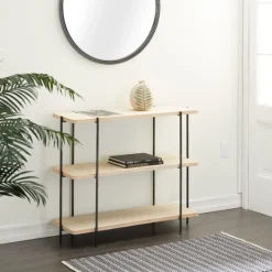 Kirkland's Home Natural Fir Open 3-Tier Console Table- Console Tables