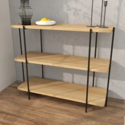 Kirkland's Home Natural Fir Open 3-Tier Console Table- Console Tables