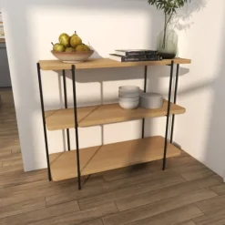 Kirkland's Home Natural Fir Open 3-Tier Console Table- Console Tables