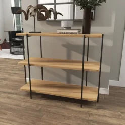 Kirkland's Home Natural Fir Open 3-Tier Console Table- Console Tables
