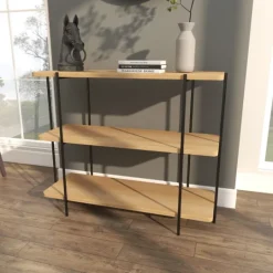 Kirkland's Home Natural Fir Open 3-Tier Console Table- Console Tables