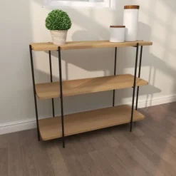Kirkland's Home Natural Fir Open 3-Tier Console Table- Console Tables