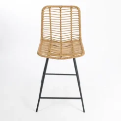 Kirkland's Home Natural Fishbone Rattan Counter Stool- Bar Stools & Counter Height Stools