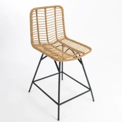Kirkland's Home Natural Fishbone Rattan Counter Stool- Bar Stools & Counter Height Stools