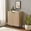 Kirkland's Home Natural Fluted Wood Scandinavian Cabinet- Cabinets & Sideboards