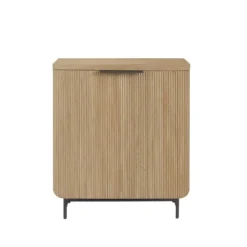 Kirkland's Home Natural Fluted Wood Scandinavian Cabinet- Cabinets & Sideboards