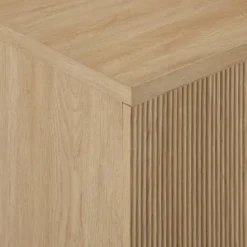 Kirkland's Home Natural Fluted Wood Scandinavian Cabinet- Cabinets & Sideboards
