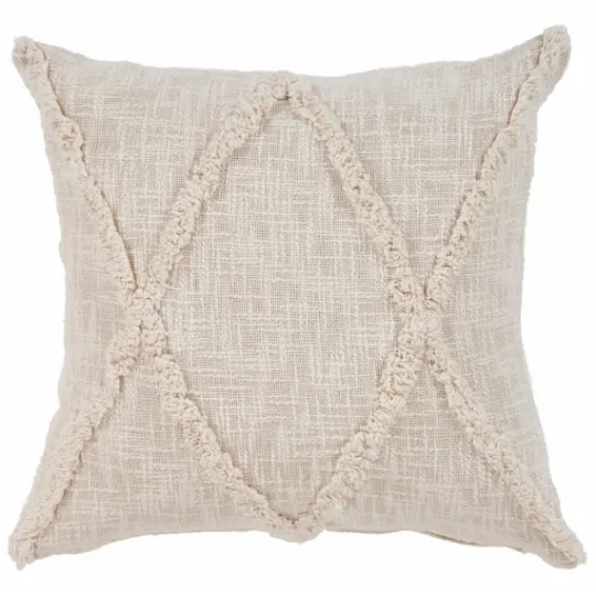 Kirkland's Home Natural Fringe Diamond Pillow, 20 In.- Pillows