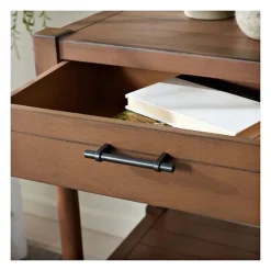 Kirkland's Home Natural Geometric Industrial Pull Accent Table- Accent & End Tables