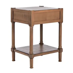 Kirkland's Home Natural Geometric Industrial Pull Accent Table- Accent & End Tables