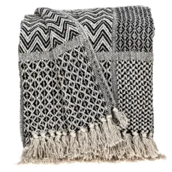 Kirkland's Home Natural Gray Tribal Wool Tassel Throw- Blankets & Throws