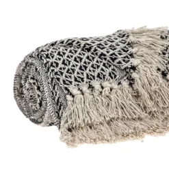 Kirkland's Home Natural Gray Tribal Wool Tassel Throw- Blankets & Throws