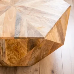 Kirkland's Home Natural Hexagon Mango Wood Coffee Table- Coffee Tables